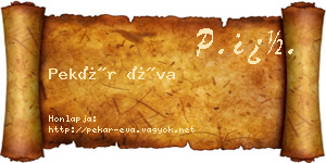 Pekár Éva névjegykártya